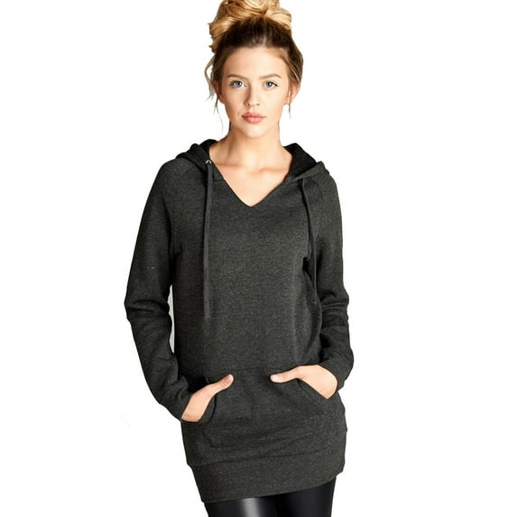 Womens Raglan V Neck Long Sleeve Pullover Basic Hoodie Sweater