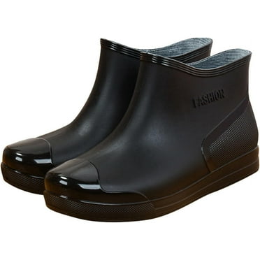 Womens Rain Boots Wide Calf,Shoes Short Rain Boots for Womens Ankle Rainboot Slip On Garden Boot Rubber Shoes 2024