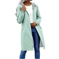 thumbnail image 1 of Womens Rain Coats Solid Color Waterproof Windproof Hooded Jacket Striped Outdoor Loose Outerwear with Pocket Green S, 1 of 7