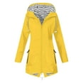 thumbnail image 1 of Womens Rain Coats Waterproof with Hood Lightweight Solid Color Active Outdoor Jacket Lightweight Zip Up Fall Windbreaker (Yellow S), 1 of 1