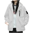 thumbnail image 1 of Womens Rain Jacket Plus Size Outdoor Waterproof Windbreaker Workout Hoodies Oversized Zip Up Raincoat with Pocket Coat Retro Hooded Spring Fall Youth Loose Casual Jacket, 1 of 4