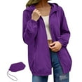 thumbnail image 1 of Womens Rain Jacket Raincoat Windbreaker Running Waterproof Lightweight Packable with Hood Travel Hiking Cycling Coats for Women, 1 of 5