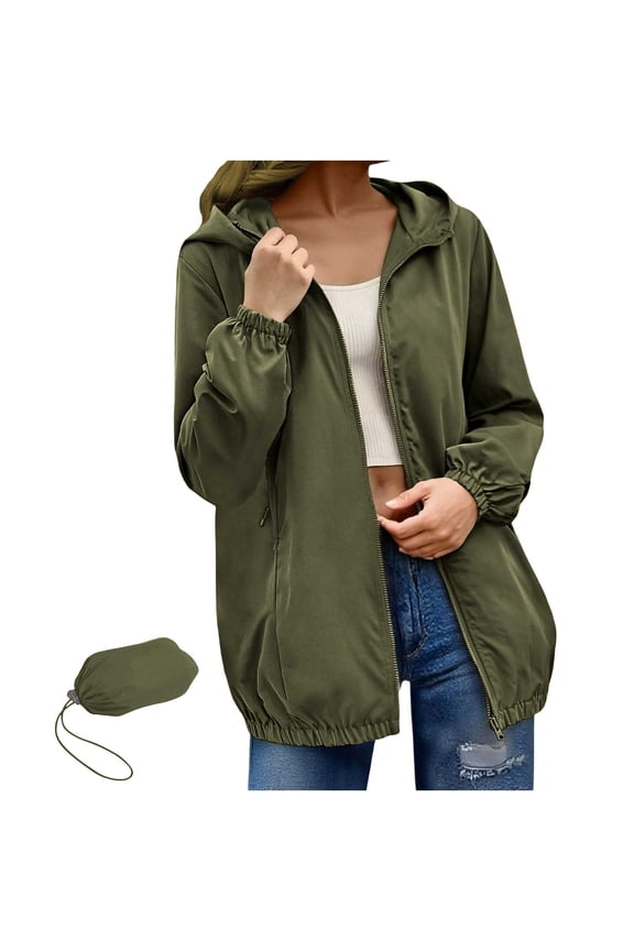 Womens Rain Jacket Raincoat Windbreaker Running Waterproof Lightweight Packable with Hood Travel Hiking Cycling Coats for Women