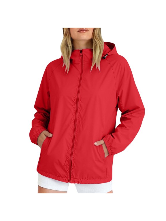 Womens Rain Jacket Running Cycling Bike Snow Ski Warm Hiking Winter Spring Jackets for Women Golf Rain Jacket Packable Lightweight Rain Jackets