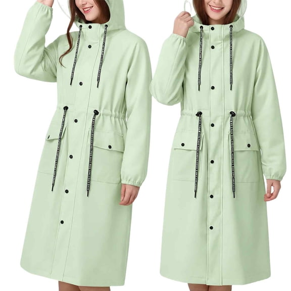 Womens Rain Jacket Ski Warm Golf Rain Jacket Snow Winter Thermal Wind Breaker Jackets Cycling Bike Packable Lightweight Rain Jackets Rain Suits Waterproof