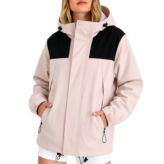 Womens Rain Jacket Waterproof Jacket Hiking Cycling Bike Snow Running Warm Ski Winter Thermal Spring Jackets for Women Rain Suits Waterproof Camping Clothes