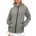 thumbnail image 1 of Womens Rain Jacket Waterproof Outdoor Hiking Raincoat Women Lined Rain Jacket Lightweight Hooded Jackets Trench Coats Rain Coats for Women, 1 of 7