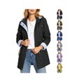 thumbnail image 1 of Womens Rain Jacket Waterproof Raincoat With Hood Lightweight Windbreaker Rain Jacket Loose Casual Travel Camping Outdoor Coat, 1 of 10