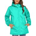 thumbnail image 1 of Womens Rain Jacket Waterproof, Yigetop Solid Color Trench Coat for Men and Women Waterproof Trench Coat Women Sky Blue 5XL, 1 of 5