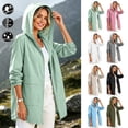 thumbnail image 1 of Womens Rain Jacket with Hood Lightweight Waterproof Windproof Breathable Full Zip Packable Outerwear Casual Hiking Travel Coat, 1 of 9