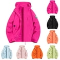 thumbnail image 1 of Womens Rain Jackets Ndbuld Women's Fashion Solid Color Long Sleeve Pocket Zipper Outdoor Waterproof Rain Jackets Windbreaker Coat Light Blue XXL, 1 of 4
