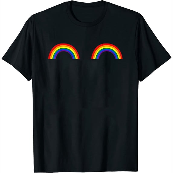 Womens Rainbow Arch Homosexuality Rainbow Flags Stripes Pride Arc T-Shirt Black X-Large
