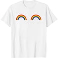 thumbnail image 1 of Womens Rainbow Arch Homosexuality Rainbow Flags Stripes Pride Arc T-Shirt White 4X-Large, 1 of 5