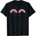 thumbnail image 1 of Womens Rainbow Boobs Lgbt Lesbian Gay Pride T-Shirt White 3X-Large, 1 of 5
