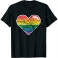 thumbnail image 1 of Womens Rainbow Heart Lgbtq Gay Pride Month Lgbt V-Neck T-Shirt White X-Large, 1 of 5