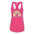 thumbnail image 1 of Womens Rainbow Maybe I'm Vaccinated None of Your Business Funny Racerback Tank Top-Raspberry-xl, 1 of 4