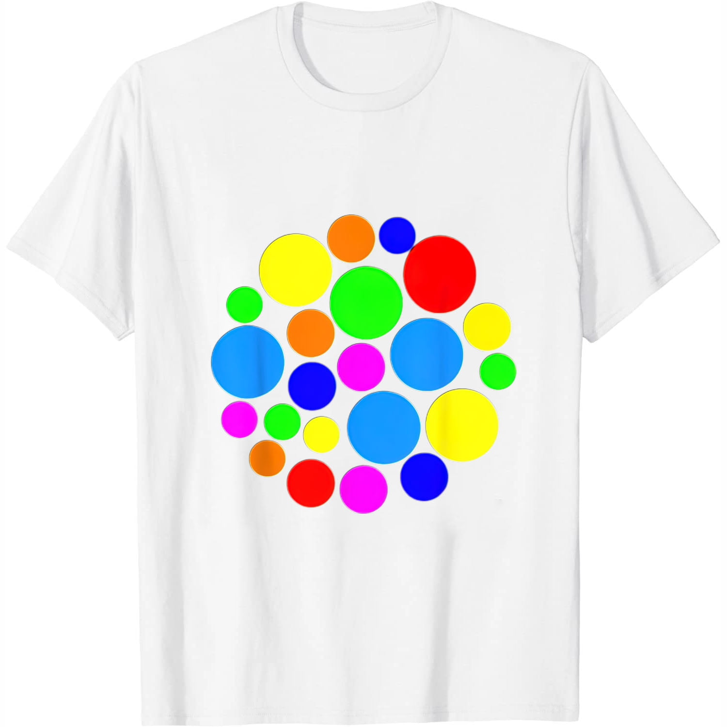 rainbow polka dot shirt
