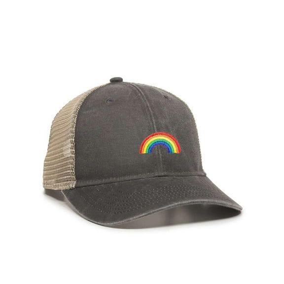 Womens Rainbow Ponytail Mesh Back Cap