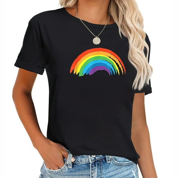 Womens Rainbow Pride Retro T-Shirt