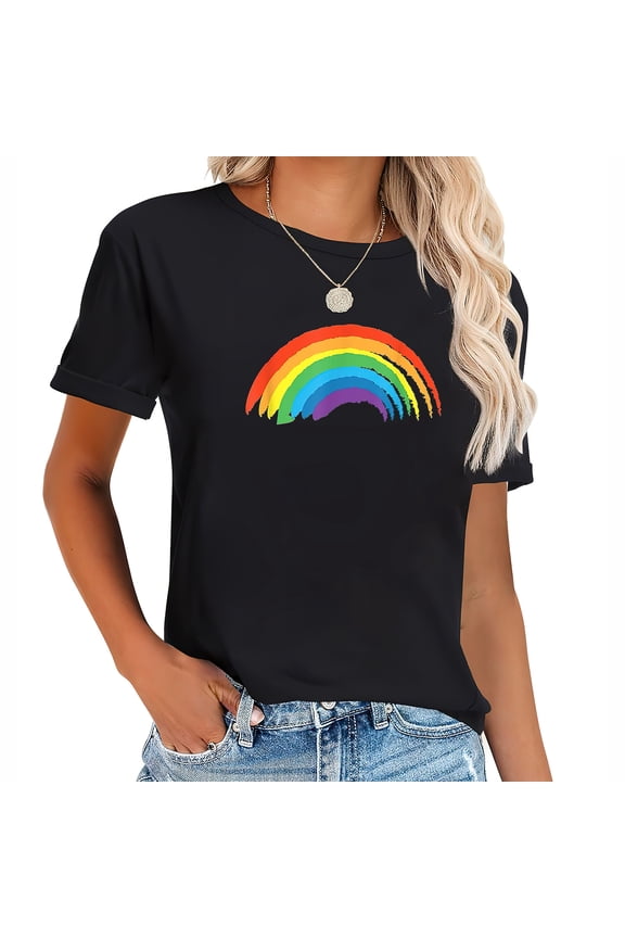 Womens Rainbow Pride Retro T-Shirt