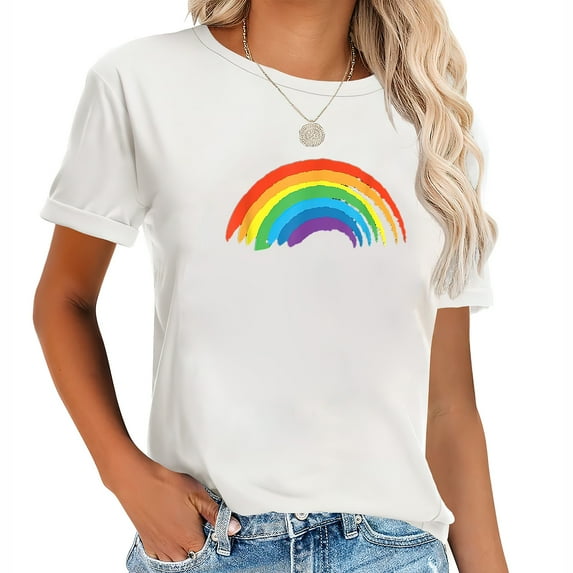 Womens Rainbow Pride Retro T-Shirt