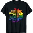thumbnail image 1 of Womens Rainbow Sunflower Im Blunt God Rolled Me Gay Pride Lgbt Gift T-Shirt White Large, 1 of 5