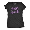 thumbnail image 1 of Womens Raisin Hell T Shirt Funny Evil Devil Fruit Joke Tee for Ladies Womens Graphic Tees, 1 of 9