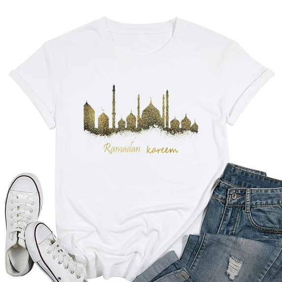 Womens Ramadan Kareem Ramadan Mubarak T-Shirt White Medium