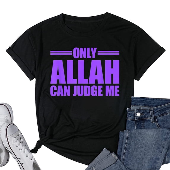 Womens Ramadan Kareem Shirt Ramadan Mubarak Only Allah Can Judge Me T-Shirt Black 3X-Large