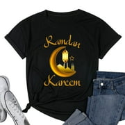 Womens Ramadan Kareem Shirt for Kids Islamic Fasting Ramadan Kareem Sweatshirt Black Small