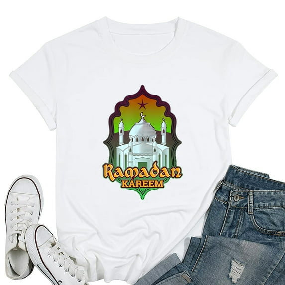 Womens Ramadan Mubarak Kareem, Happy Ramadan Karim 2021 T-Shirt White 3X-Large