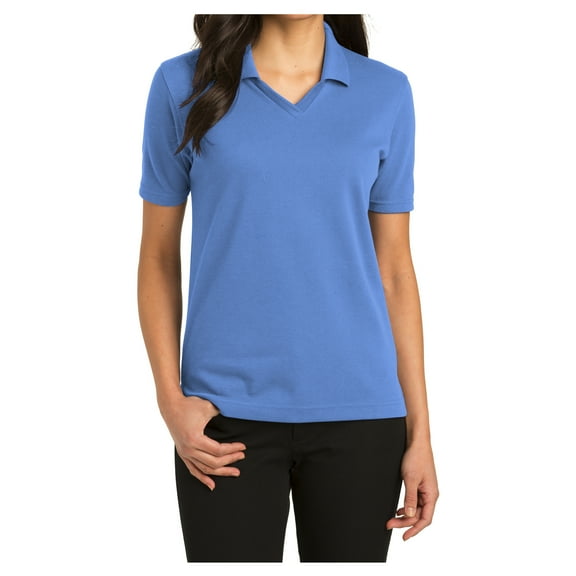 Womens Rapid Dry Cotton/Polyester Polo T-Shirt Riviera Blue X-Small