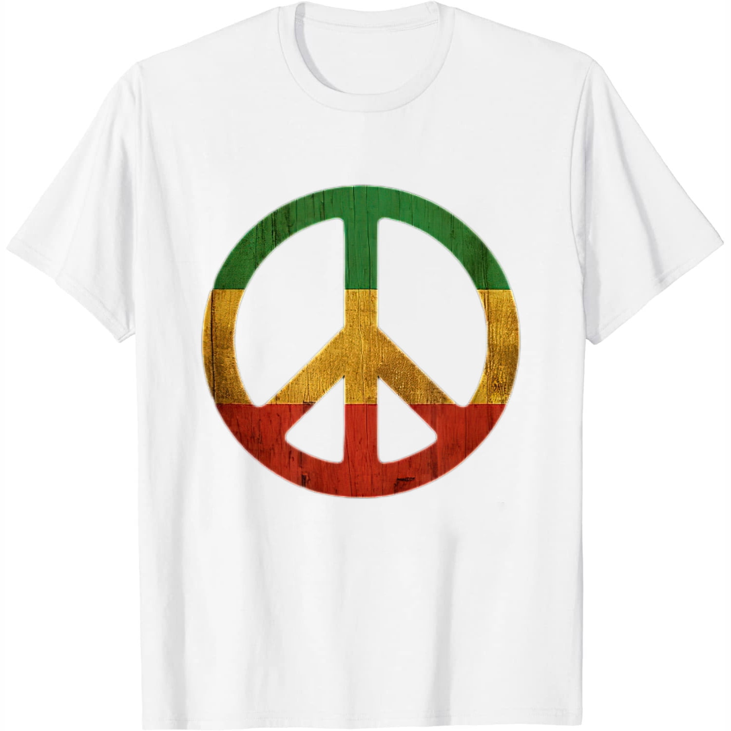 Womens Rasta Peace Sign T-Shirt White 4X-Large - Walmart.com
