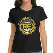 Womens Ready To Crush Pre-K T Rex Dinosaur Back to School Gift Casual T-Shirt Black S