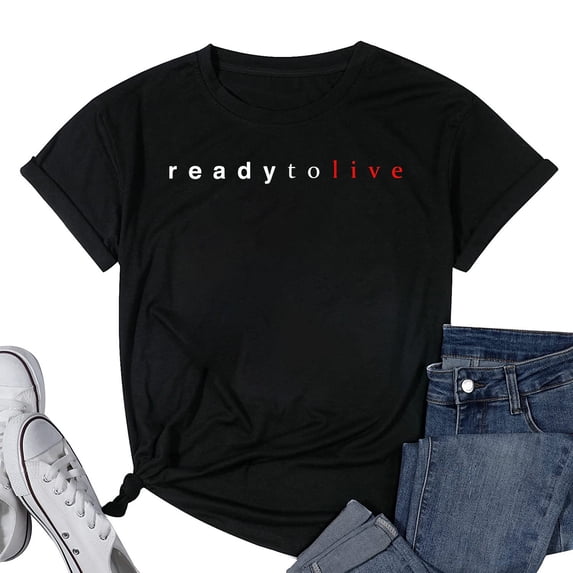 Womens Ready to Live - Hip Hop Music T-Shirt Black 4X-Large