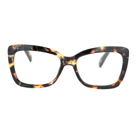 Womens Rectangle Butterfly Shape Plastic Fashion Reading Glasses Brown Tortoise +1.5