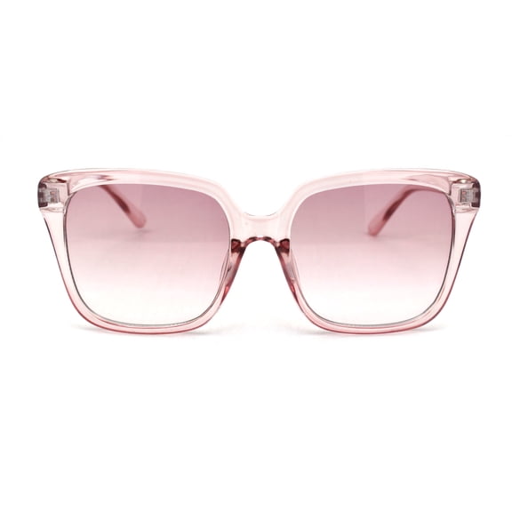Womens Rectangle Chic Mod Plastic Horned Sunglasses All Pink