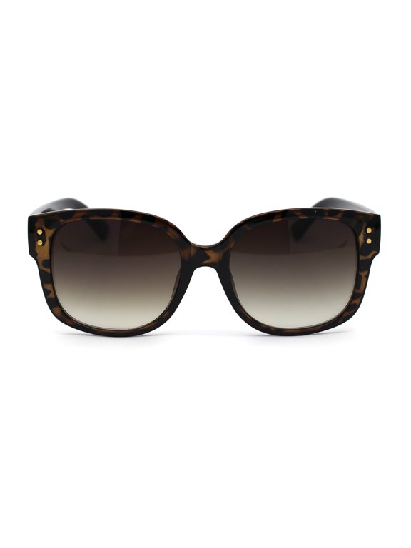Womens Rectangular Chic Butterfly Designer Fashion Mod Sunglasses Tortoise Gradient Brown