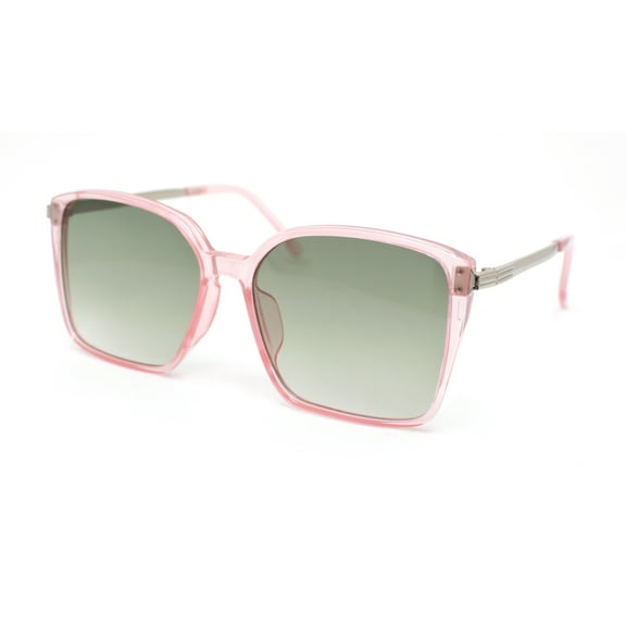 Womens Rectangular Chic Contemporary Designer Style Sunglasses Pink - Green