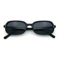 thumbnail image 1 of Womens Rectangular Snug Dad Fashion Thin Plastic Sunglasses All Black, 1 of 8