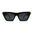thumbnail image 1 of Womens Rectangular Thick Rim Gothic Cat Eye Plastic Sunglasses All Black, 1 of 4