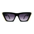 thumbnail image 1 of Womens Rectangular Thick Rim Gothic Cat Eye Plastic Sunglasses Black Smoke, 1 of 4