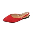 thumbnail image 1 of Womens Red Ballet Flats Pointed Toe Slingback Shoes - Adjustable Strap, Comfortable Cloth Flats for Everyday Walking, Office & Casual Outfits,Size 7, 1 of 9