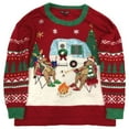 thumbnail image 1 of Womens Red Camping Reindeer Blinged Out Holiday Christmas Sweater Medium, 1 of 2
