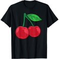 thumbnail image 1 of Womens Red Cherry | Fruit Lover Sweet Bomb Farmer Cherries T-Shirt, 1 of 4