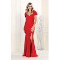 thumbnail image 1 of Womens Red Formal Prom Evening Long V Neck Short Sleeve Mermaid Plus Size Dress, 1 of 4