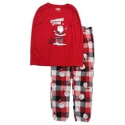 JAMMIES FOR YOUR FAMILIES Womens Red Santa Claus Coming Soon Christmas Holiday Pajamas Sleep Set Large