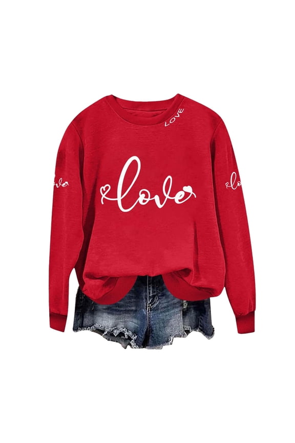 Womens Red Valentine Shirts, Soft Valentines EKG Heart Print Shirt Heart Printed Valentines Tunic Top Long Sleeve EKG Heart Print Shirt Valentines Heart Shirt, White L