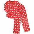 thumbnail image 1 of Womens Red With Polar Bears Pajamas Snowflake Fleece Sleep Set Medium, 1 of 1