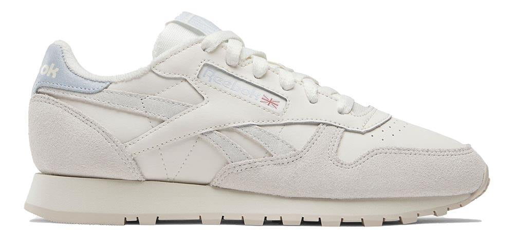Womens Reebok CLASSIC LEATHER Shoe Size 9.5 Chalk Vintage Chalk Feel Good Blue Fashion Sneakers Walmart